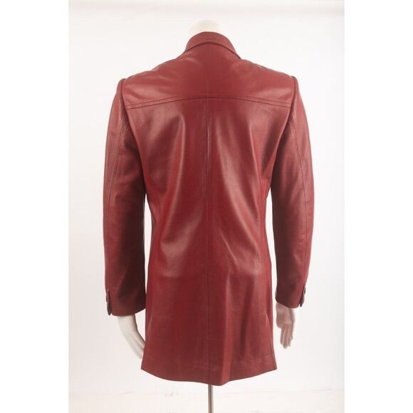 Gucci Womens Vintage Leather Jacket Blazer Red Sz 40 US S Small 1980s Excellent - Picture 5 of 6